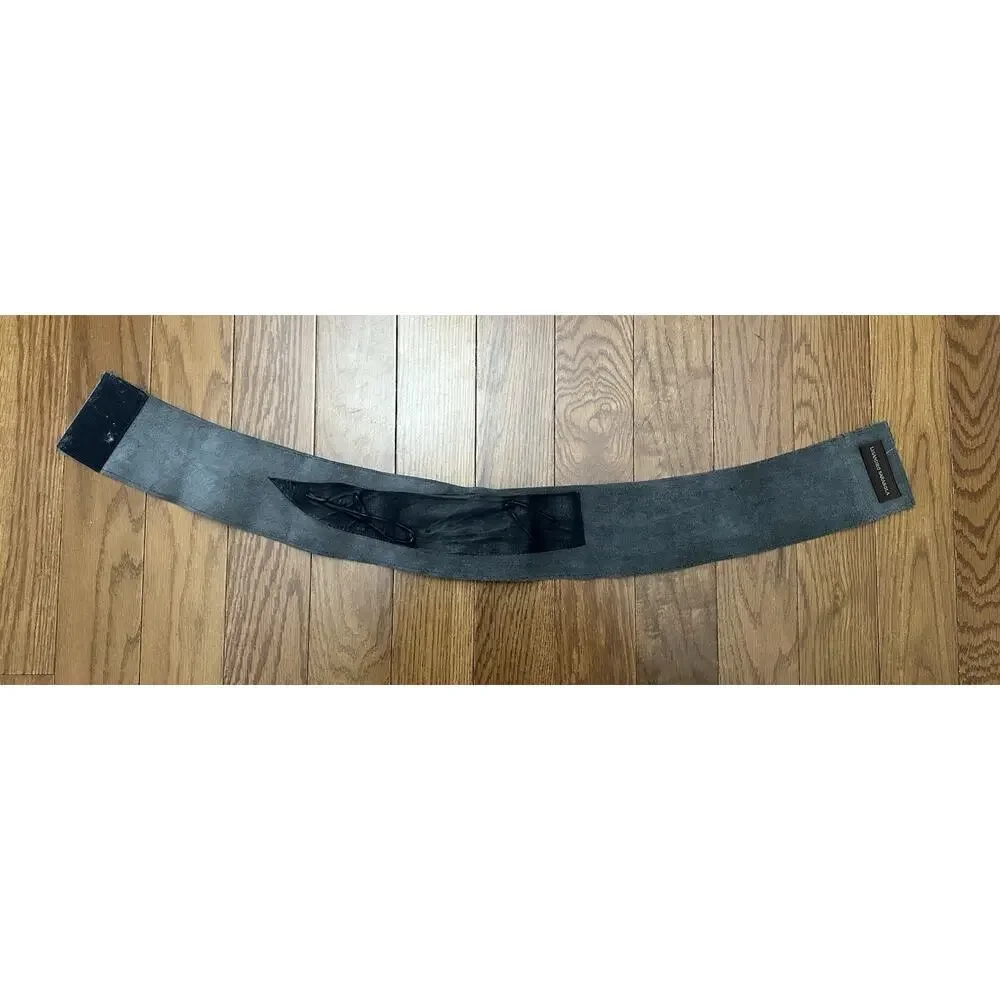 Vtg LISANDRO SARASOLA‎ Brown/black Leather Geometric Design Belt